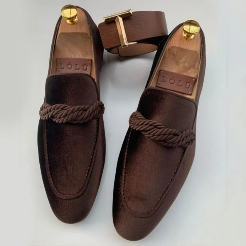 Men's Suede Deerskin Slip-On Loafers