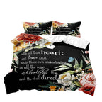 Gothic Floral Duvet Cover Set with Pillowcases