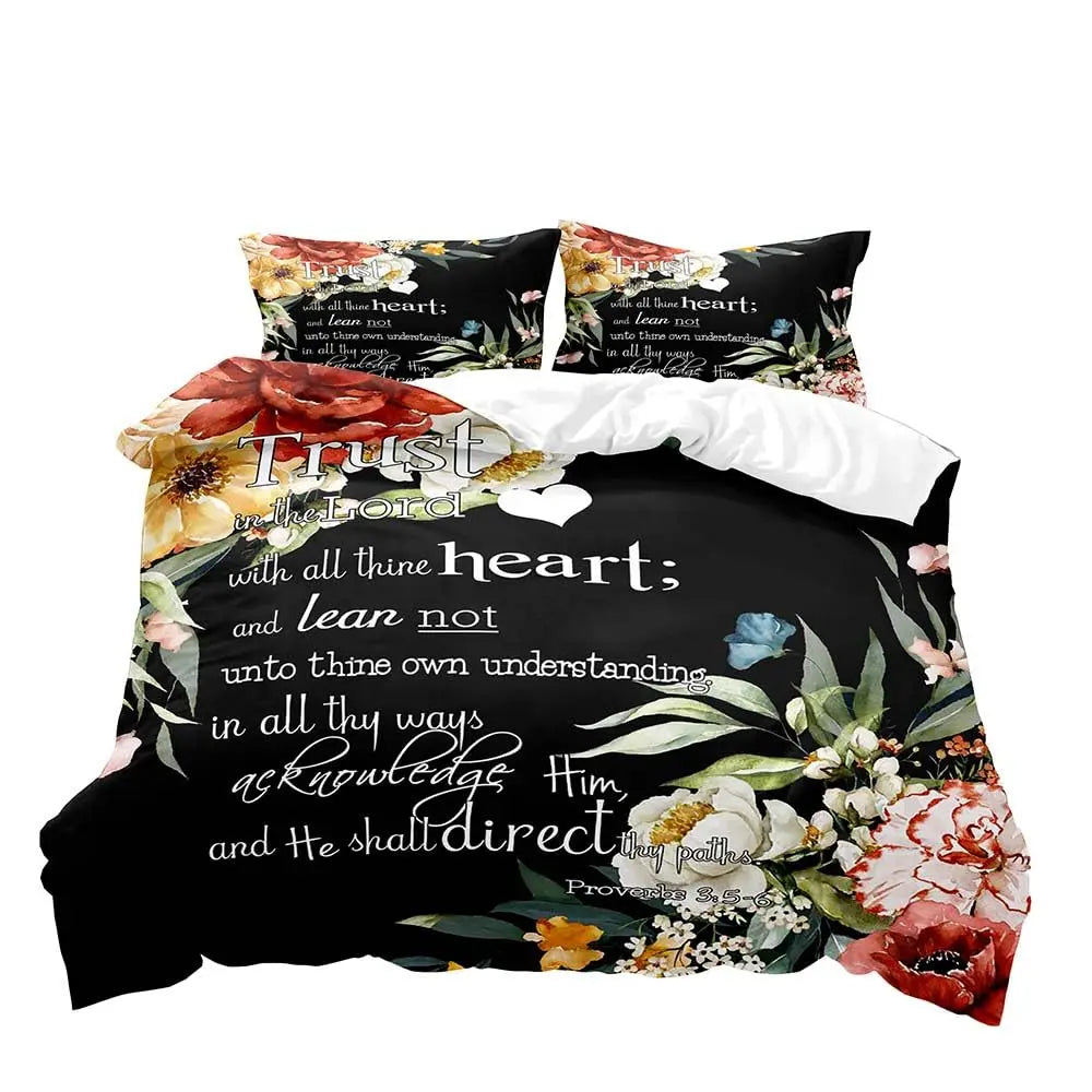 Gothic Floral Duvet Cover Set with Pillowcases