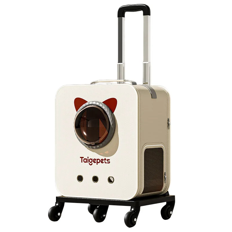 Detachable Travel Trolley Case Pet Carrier for Cats Dogs
