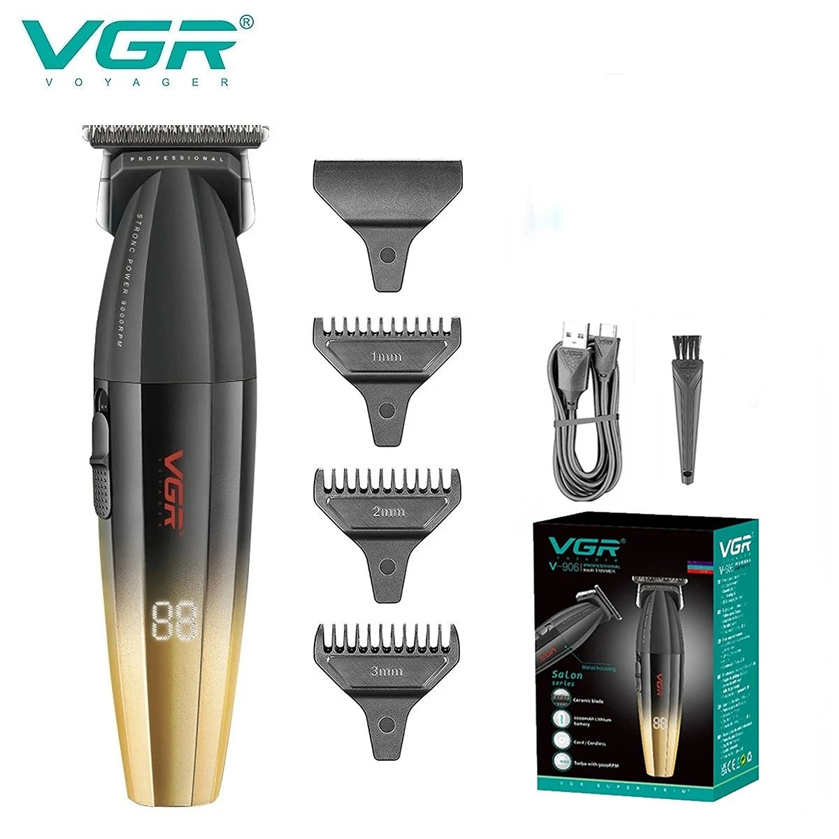 Men Professional Cordless Hair Clipper Rechargeable Trimmer Set