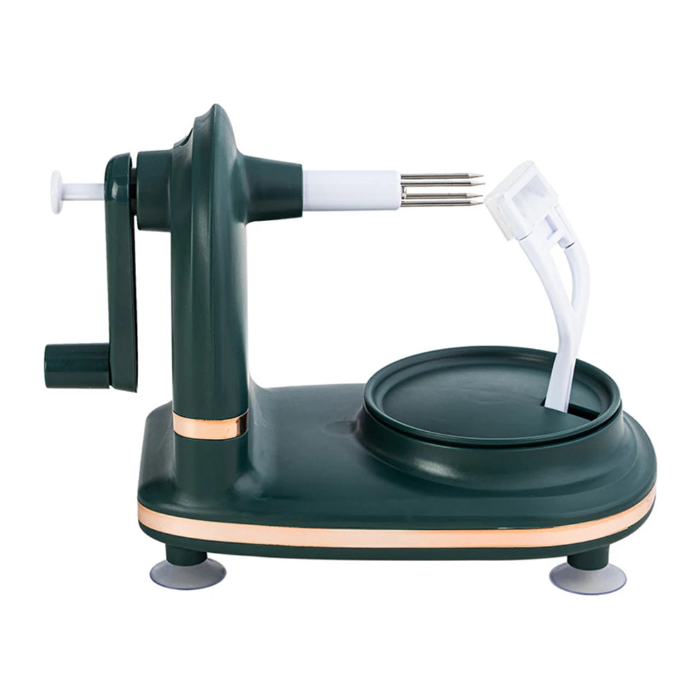 Hand-Cranked Manual Fruit Peeler with Divider and Spare Blades