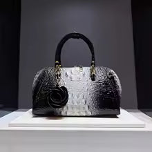 Women's Crocodile Pattern Leather Shoulder Tote Bag