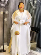 Women's African Traditional Kaftan Dashiki Maxi Dress Set