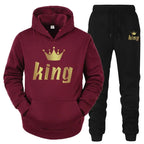 King & Queen Couple Hoodie and Jogger Pants Set