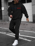 Men's Hooded Pullover and Sweatpants Two-Piece Set