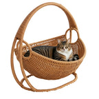 Rattan Design Hanging Cat Hammock Bed with Bracket