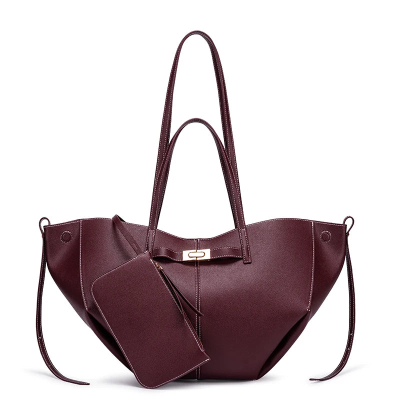 Women's Wing Large Capacity PU Leather Commuter Tote Bag