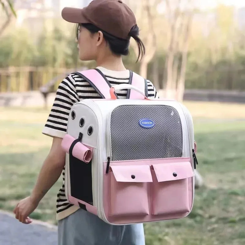 Large Capacity Pet Backpack Carrier for Cats Dogs