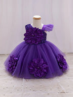 Girls' Butterfly Mesh Ball Gown Party Dress