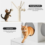 Cat Tree Tower Condo with Litter Box Enclosure for Cats