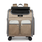 Wheeled Pet Carrier Backpack Stroller for Small Dogs Cats