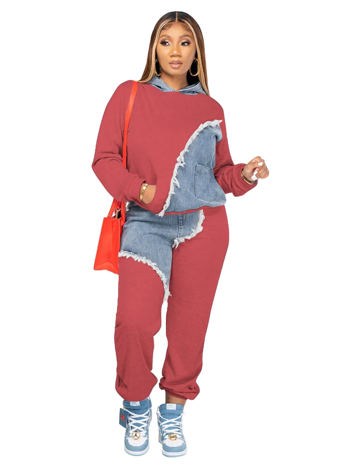 Women's African Patchwork Top and Pants Two-Piece Set