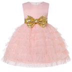 Girls' Sequin Bow Tulle Princess Dress