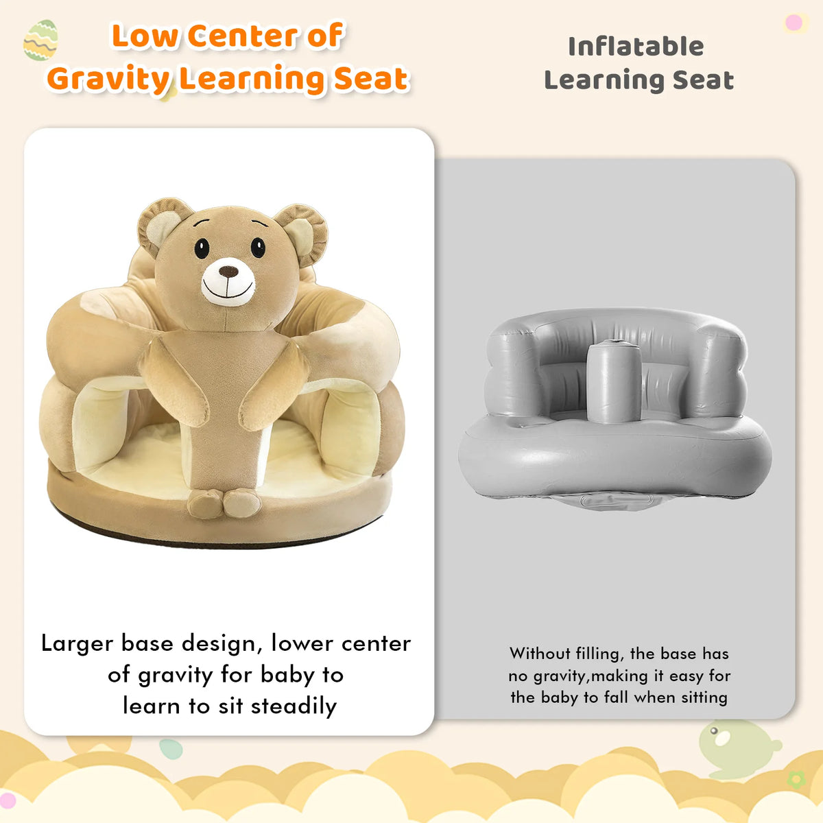 Plush Animal Baby Floor Learning Support Seat Chair