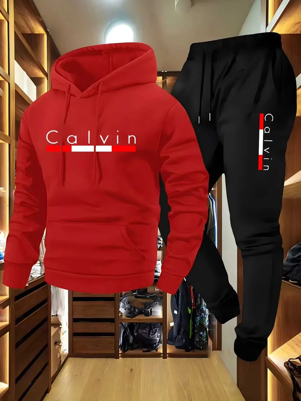 Men's Winter Fleece Hoodie and Jogger Pants Set