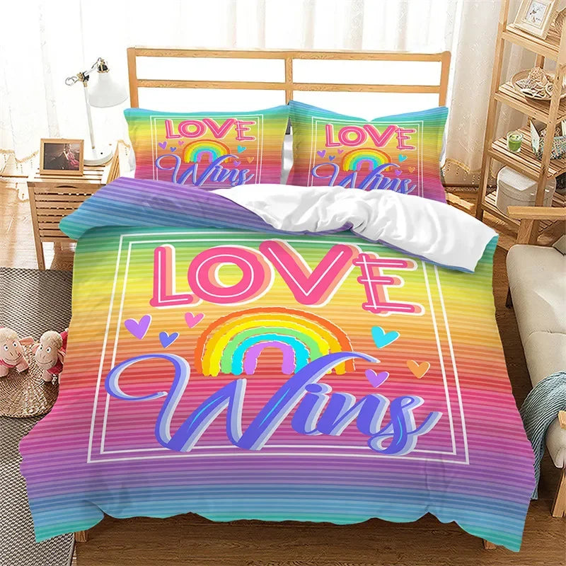 Rainbow Pride Duvet Cover Set with Pillowcases