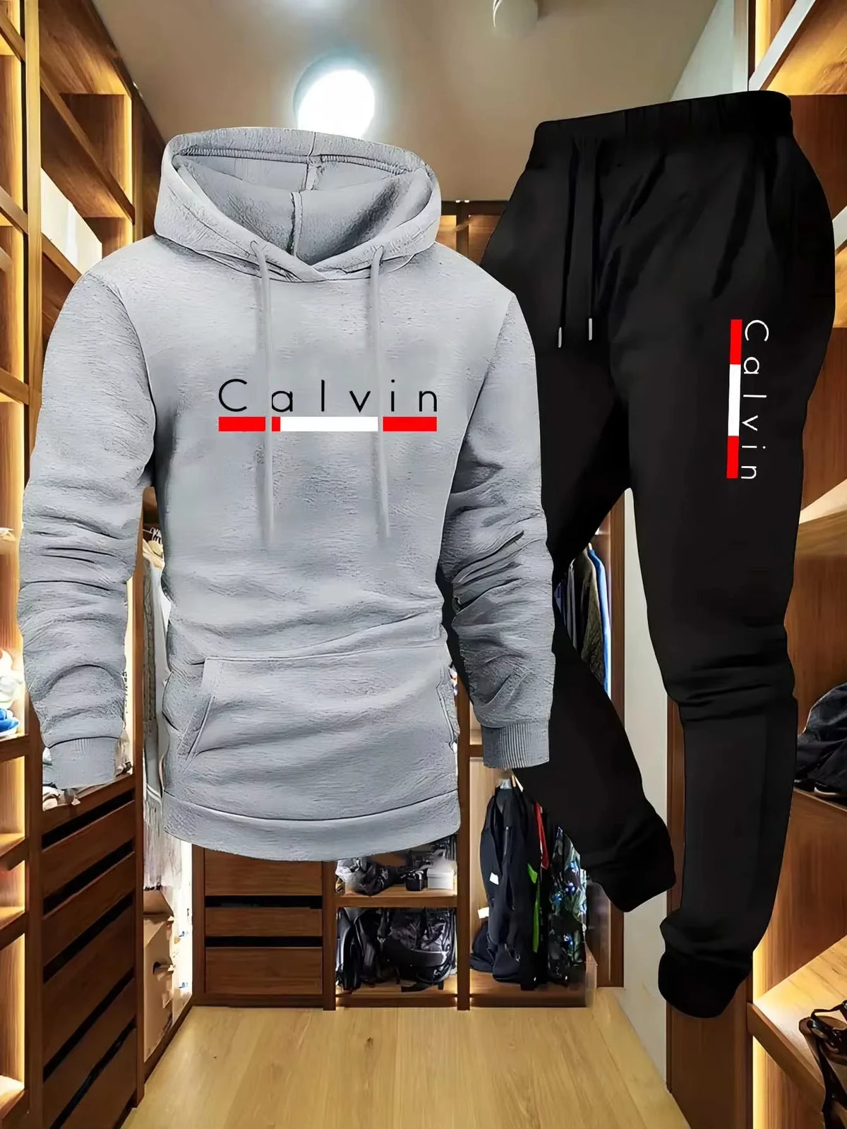 Men's Winter Fleece Hoodie and Jogger Pants Set