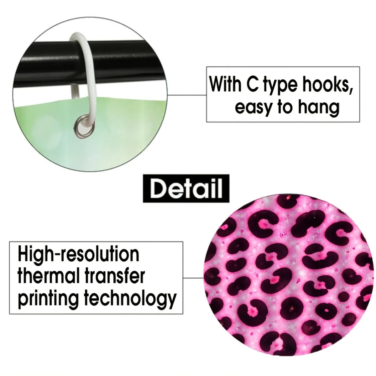 Pink Leopard Galaxy Shower Curtain Set