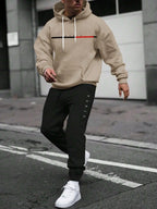 Men's Hooded Pullover and Sweatpants Two-Piece Set