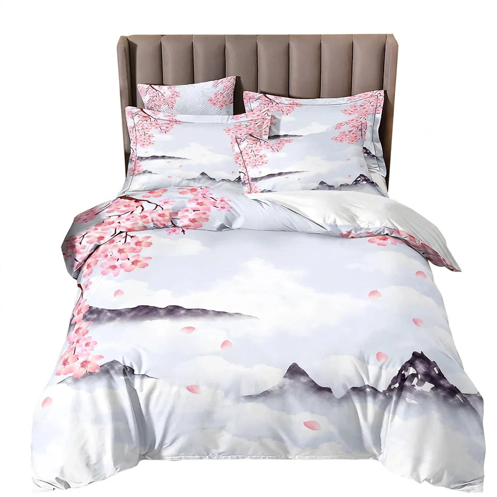 Japanese Ukiyo-e Wave Print Duvet Cover Set