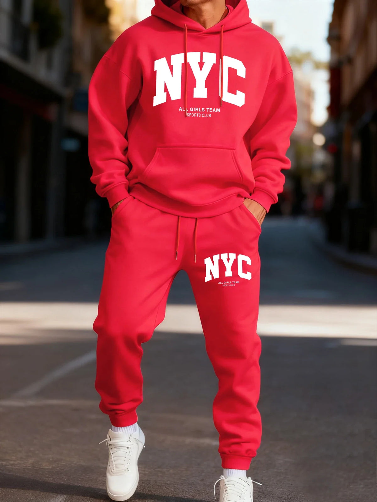Men's Hooded Tracksuit Hoodie and Jogger Pants Two-Piece Set