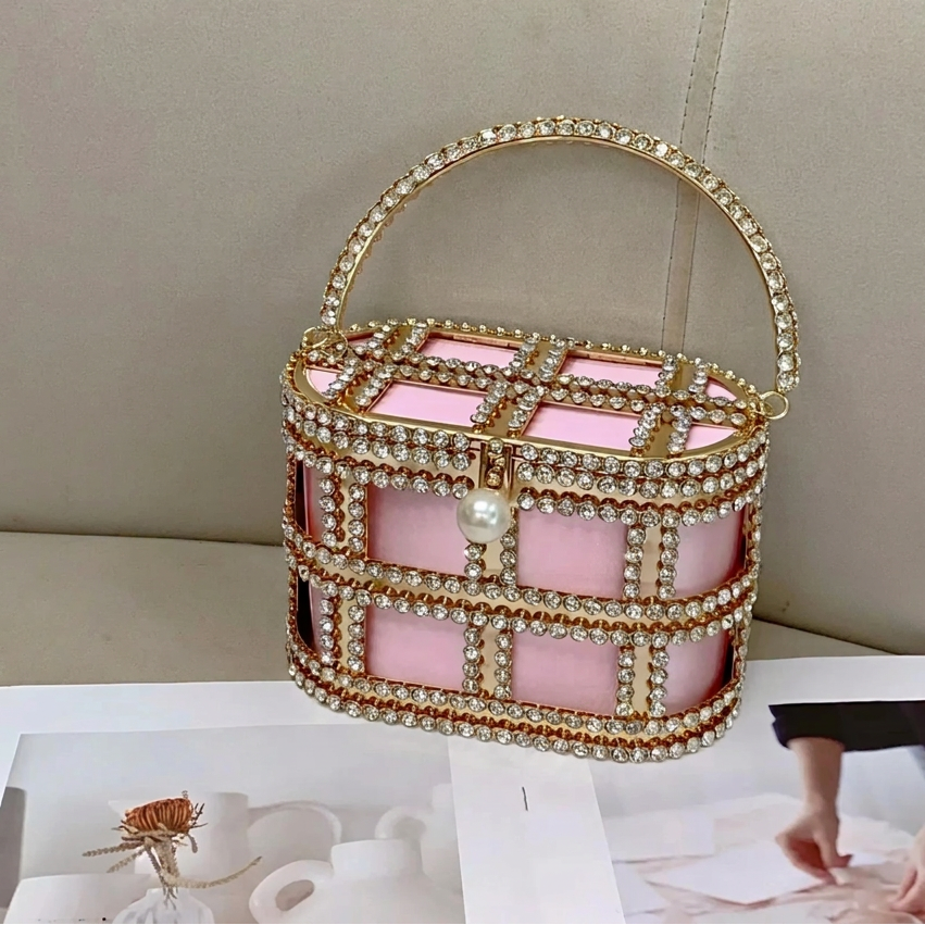 Women's Luxury Hollow Out Rhinestone Evening Clutch Bag