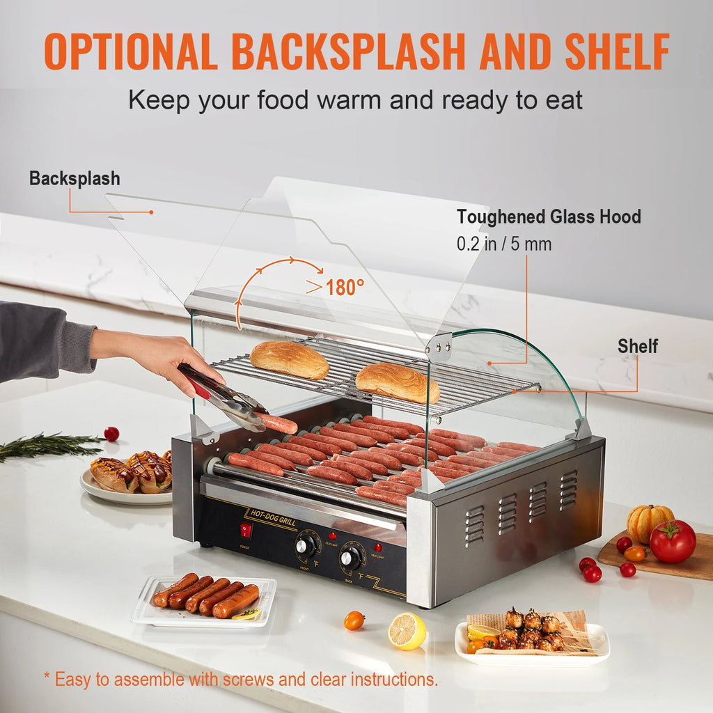 Electric Commercial Hot Dog Roller and Sausage Grill Machine 110V