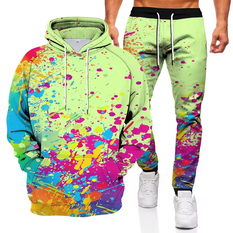Ink Graffiti 3D Printed Hoodie and Sweatpants Set