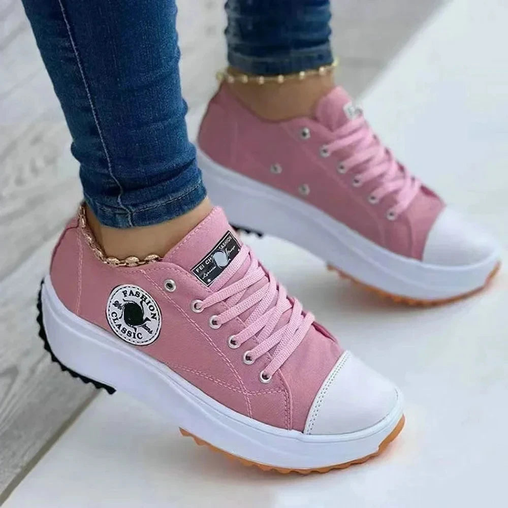 Women's Classic Canvas Platform Lace-Up Sneakers