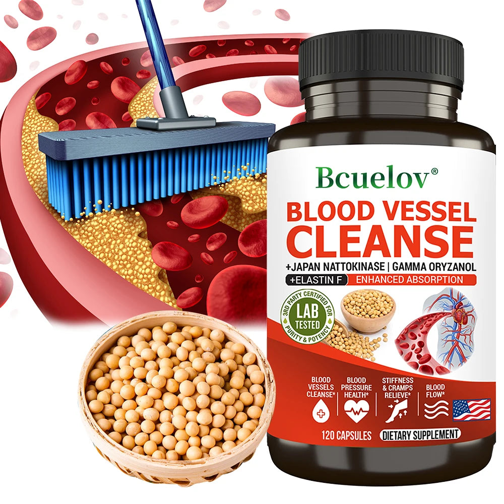 Vascular Cleansing Nattokinase Elastin F Oryzanol Dietary Supplement Capsules