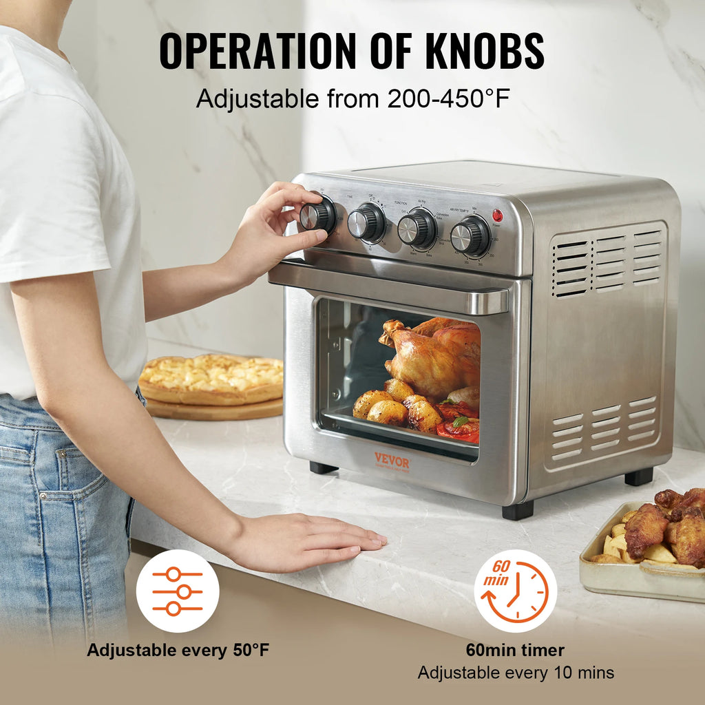 19-Quart Stainless Steel Air Fryer Toaster Oven Combo