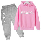 Kids' Printed Hooded Sweatshirt and Pants 2-Piece Set