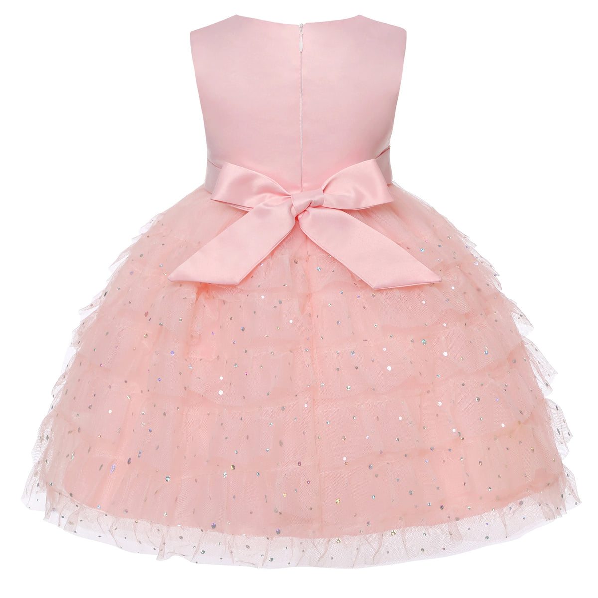 Girls' Sequin Bow Tulle Princess Dress