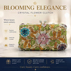 Women's Luxury Floral Rhinestone Evening Clutch Bag