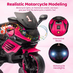 Kids 6V Electric Motorcycle Ride-On Toy with Training Wheels