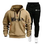 Men's Windproof Hoodie and Pants Two Piece Set