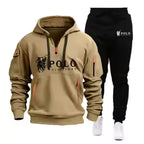 Men's Windproof Hoodie and Pants Two Piece Set