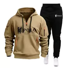 Men's Windproof Hoodie and Pants Two Piece Set