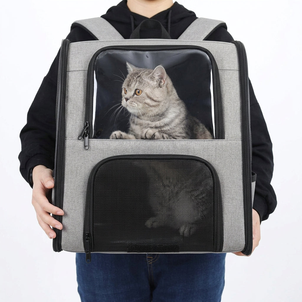Lightweight Cat Backpack Carrier with Breathable Mesh for Travel Hiking