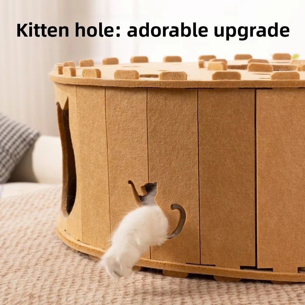 Multi-Hole Felt Cat Tunnel House Scratching Board