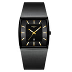 Men's Fashion Square Stainless Steel Quartz Wristwatch