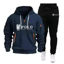 Men's Windproof Hoodie and Pants Two Piece Set