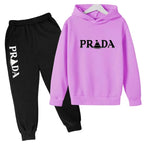 Kids' Printed Hooded Sweatshirt and Pants 2-Piece Set