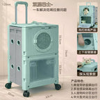 Double-layer Rolling Foldable Pet Carrier Trolley Bag for Cats Dogs