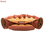Collapsible 2-Way Cat Tunnel Bed with Mat