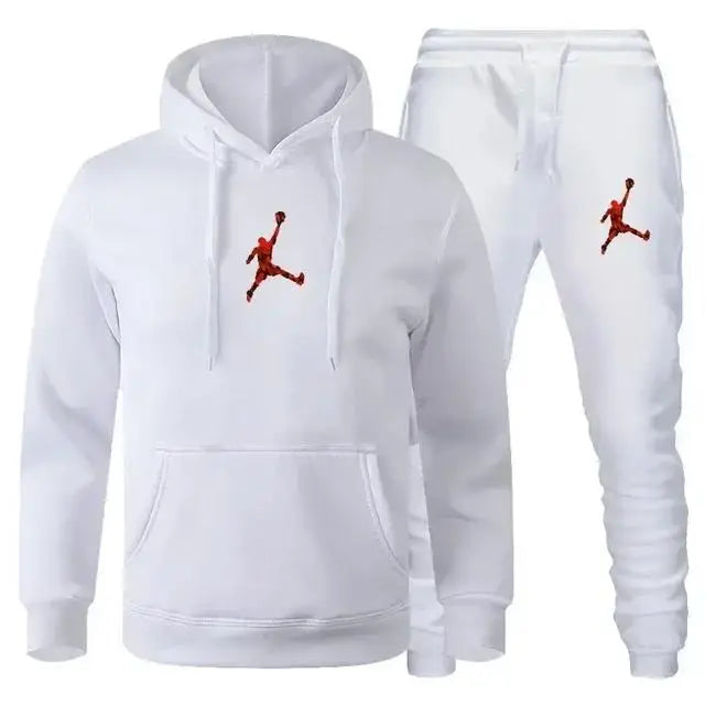 Men's Hooded Pullover and Jogger Pants Two-Piece Set