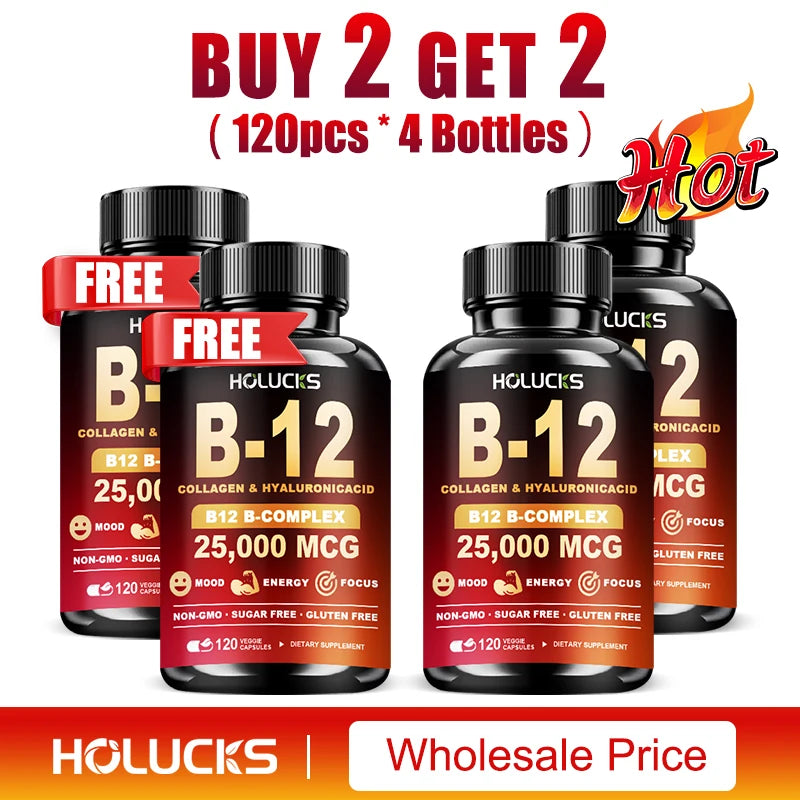 Vitamin B12 Complex Supplement for Brain Heart Energy Support