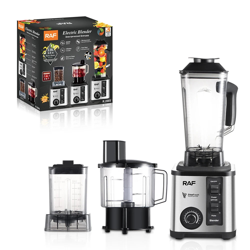 Commercial Electric 3-in-1 Blender Mixer Grinder with 6 Blades
