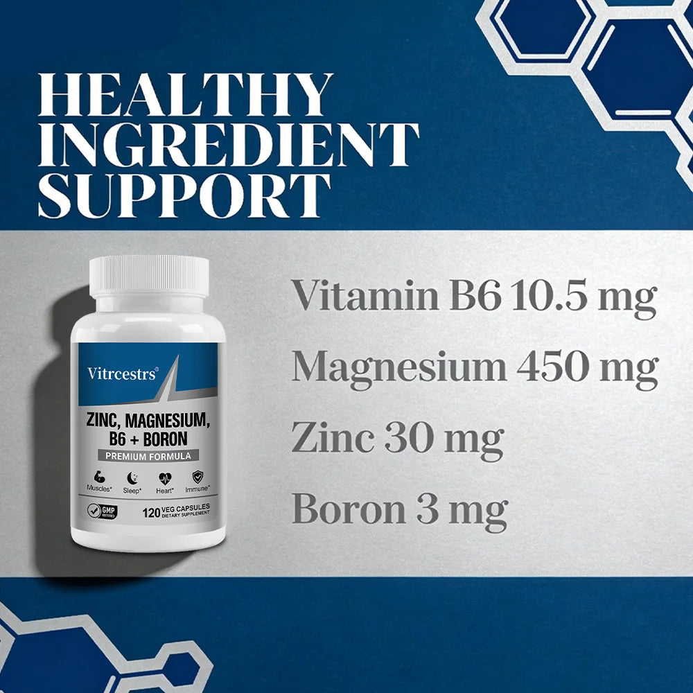 Magnesium Complex Capsules with Zinc D3 B6 and L-Threonate